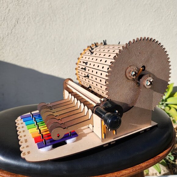 NEW Hand Assembled Music Machine Box Mechanical Action Programable Songs Decor w - Picture 3 of 6